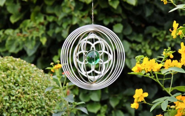 Zaden speciaal en exotisch Windspinners Windspinners van RVS Art Design bloem in cirkel 35 mm  (AB735455)